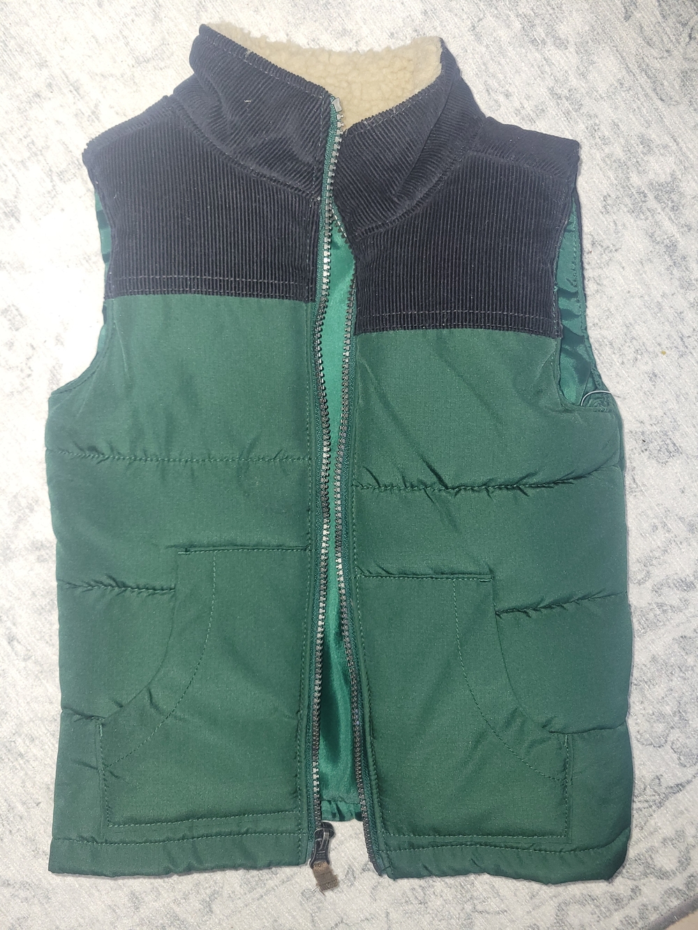 Carter's Green and Black Puffer Vest